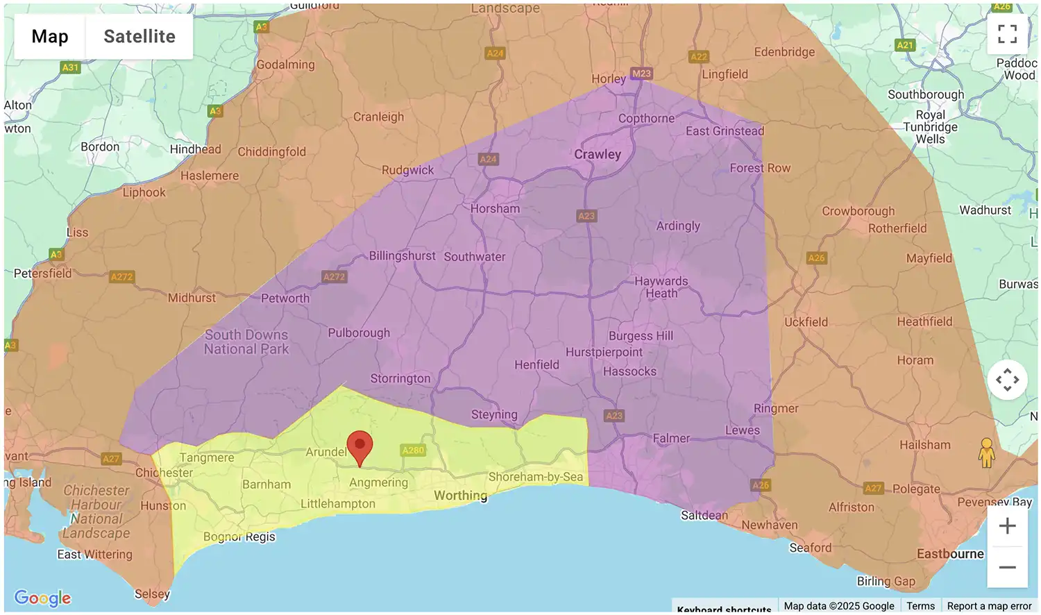 Gas Bottles Reigate delivery zone map - click to see on BBQ Gas Bottles